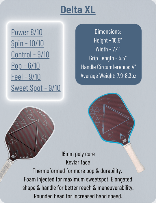 Alpha Delta XL Pickleball Paddle 2024